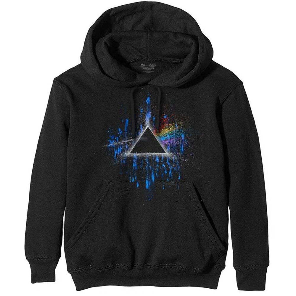 Pink Floyd Unisex Adult Dark Side Of The Moon Splattered Hoodie / Black